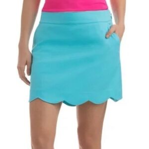 Vineyard Vines Scalloped Hem Turquoise Women's Tennis Golf Sport Skort Size 14